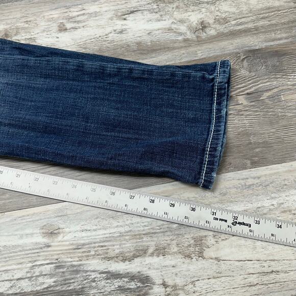 BKE Buckle Jake Blue Mens 32R Faded‎ Denim Straight Leg Distressed Jeans Y2K - Picture 8 of 14